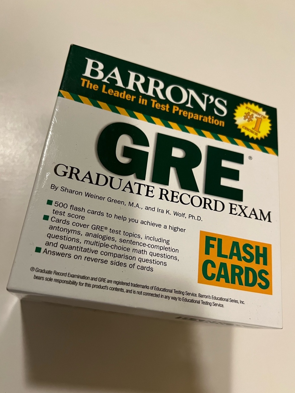 BARRON’S GRE FLASH CARDS.